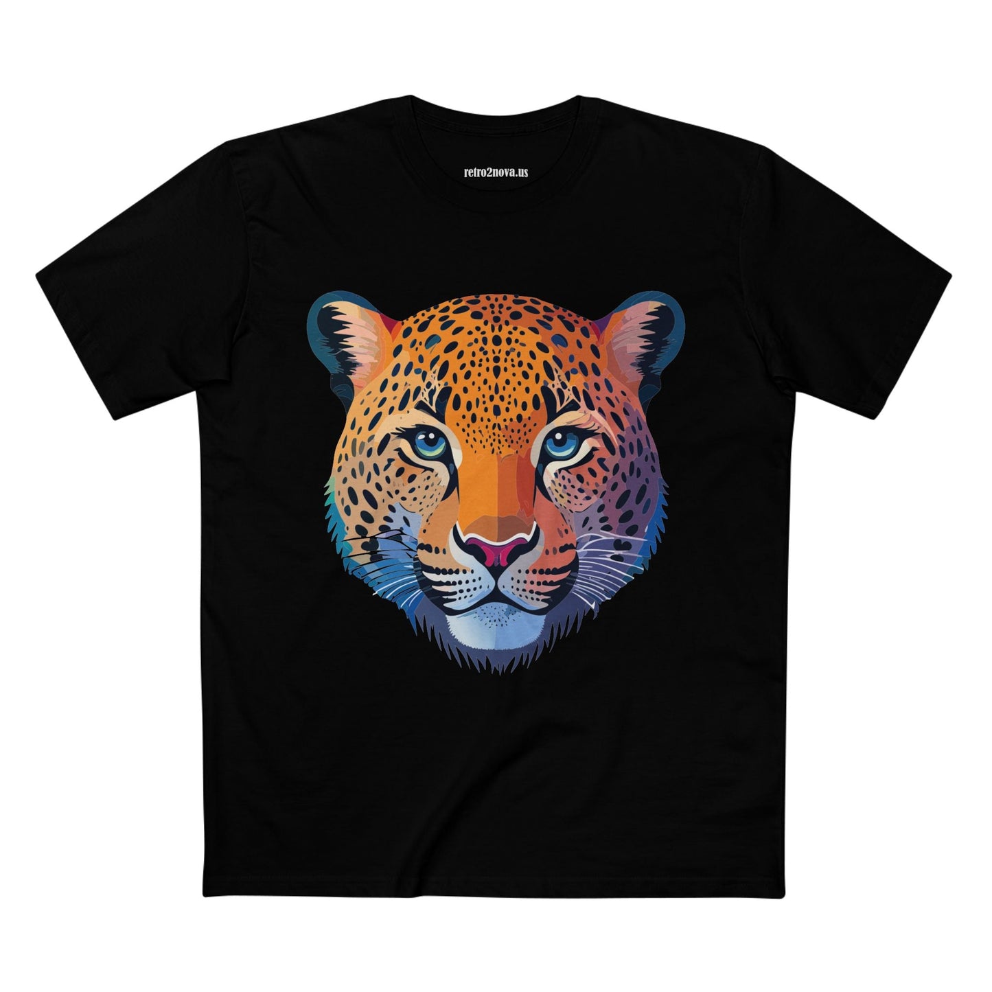Unisex Cheetah Animal Shirt Premium Cotton Staple Tee With Original Art Design From Retro2Nova Collection