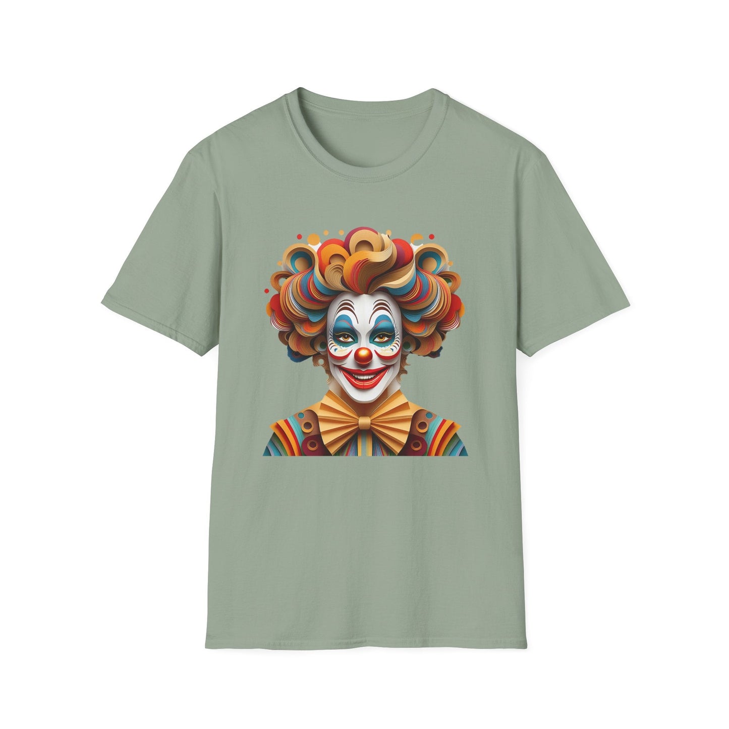 Unisex Clown Shirt Funny Man Circus Tee Short Sleeve Gildan Softstyle 64000 Cotton