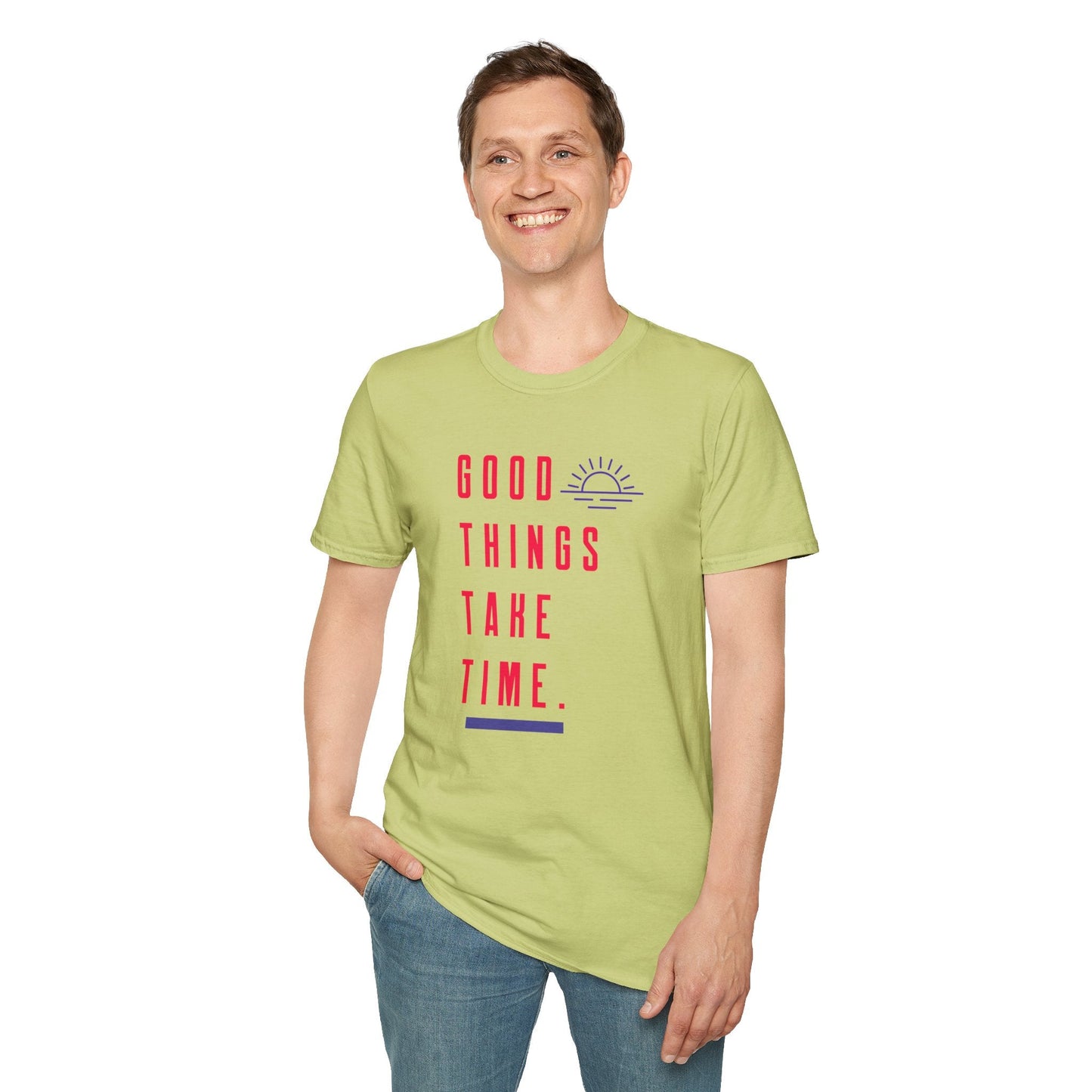 Positive Slogan T Shirt Unisex Gildan Softstyle 64000 Ring Spun Cotton Tee With Positive Words
