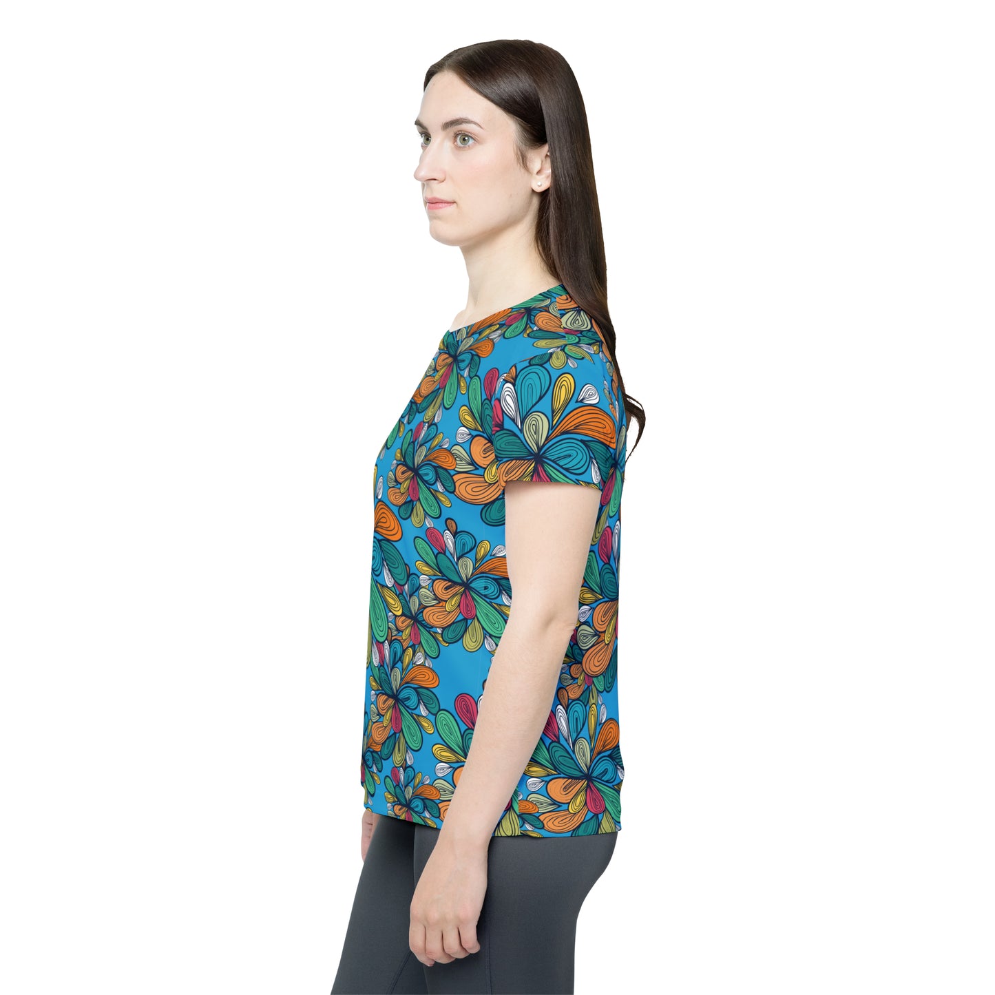 Poly Jersey Tee Shirt with floral prints