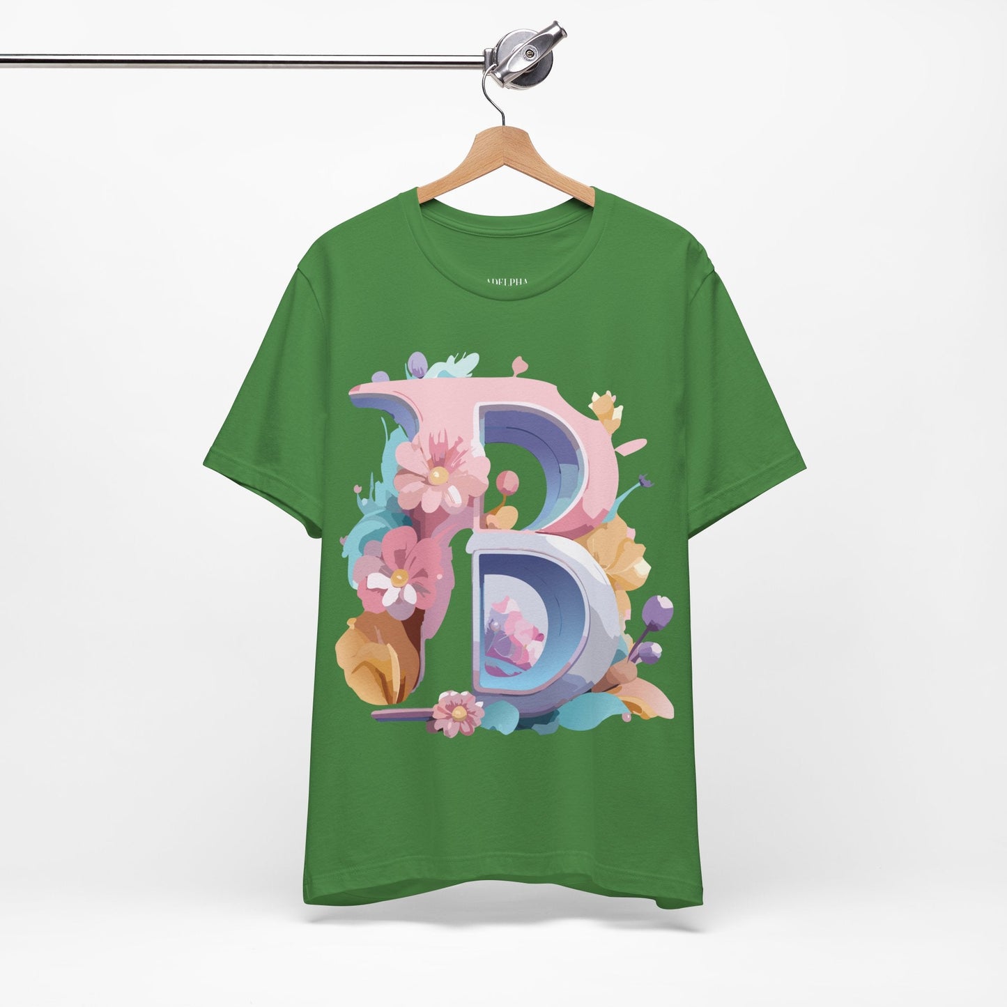 Letter B Shirt Graphic Tee Unisex Vintage Inspired Artwork Adelpha Art Design Short Sleeve