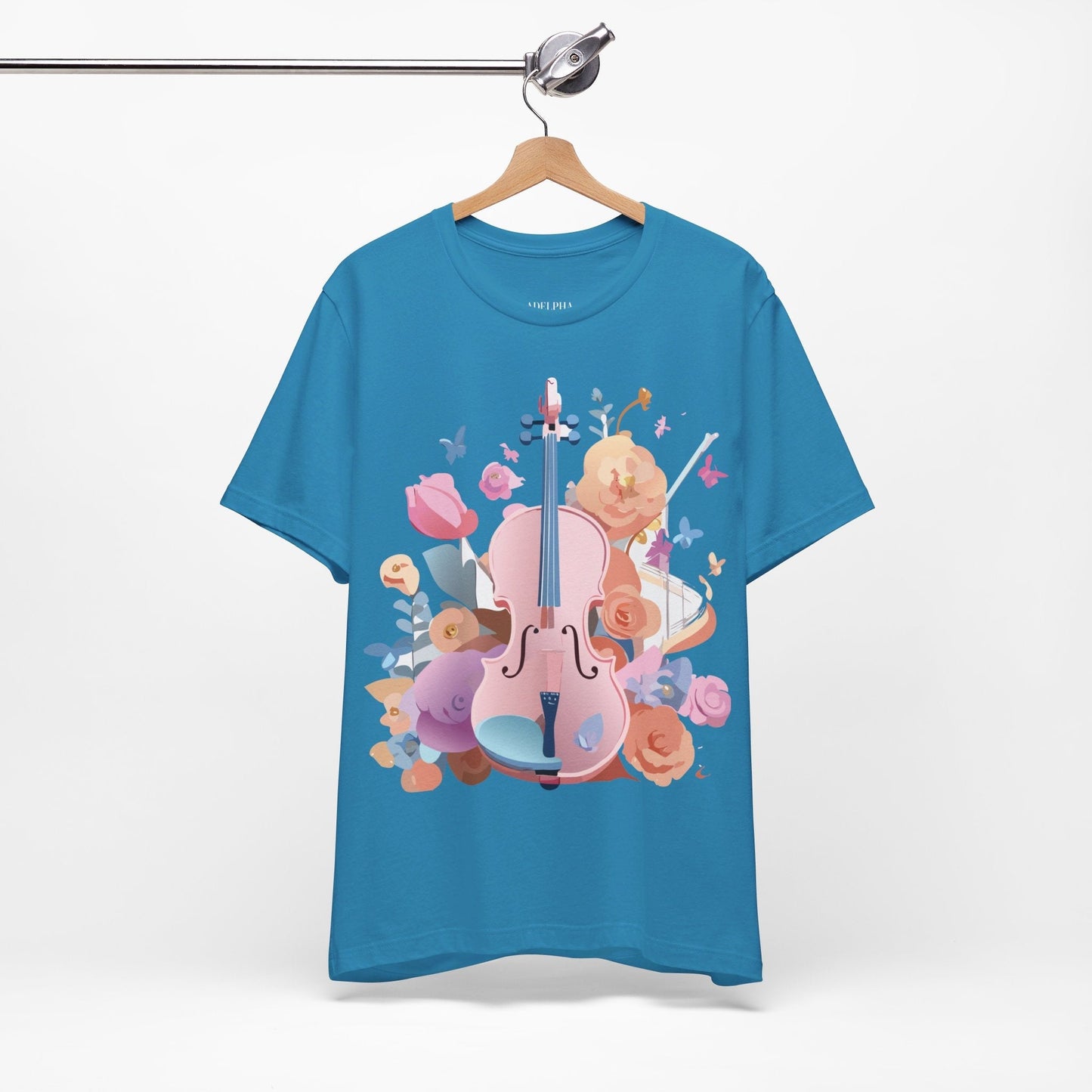 Music Graphic Unisex 100 Cotton Vintage Art with Musical Elements Tee 9