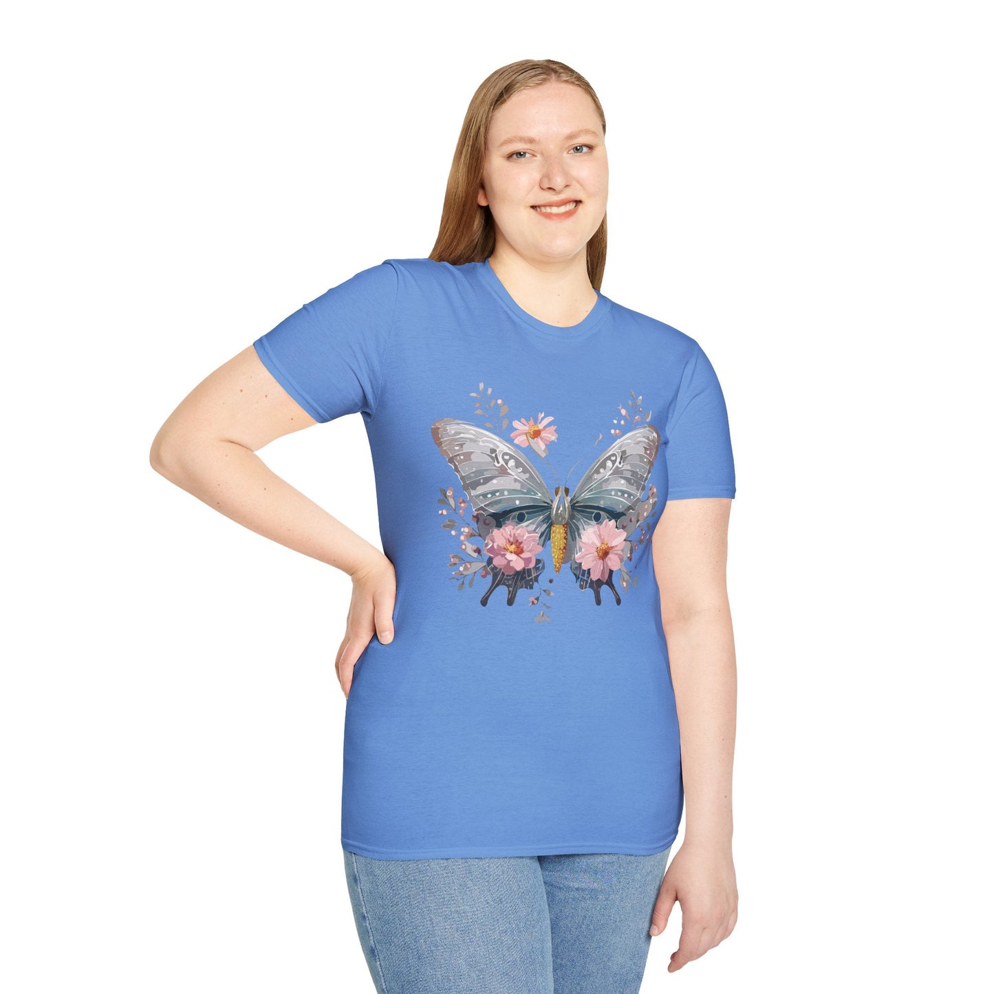 Butterfly Themed Unisex T Shirt Softstyle Monarch Gildan 64000 Ring Spun Cotton Tee