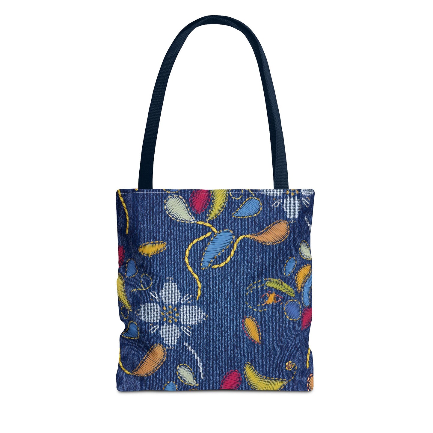 Denim Fabric Imitation Print Unisex Canvas Bag Poly Spun 3 Sizes Tote Bag 155