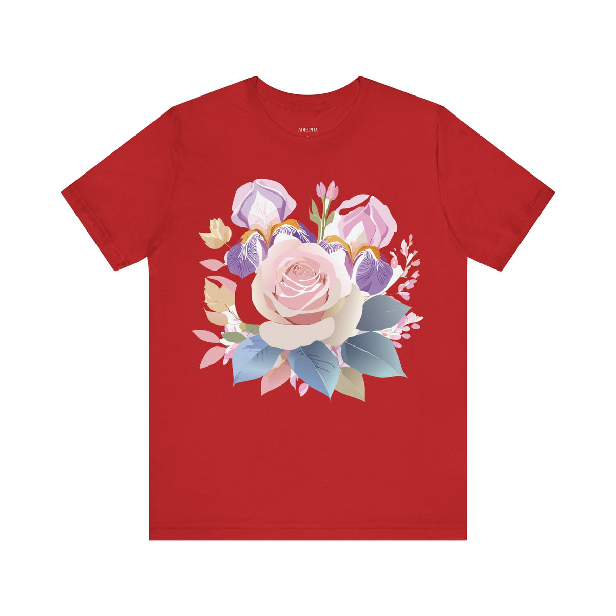 Floral Graphic Unisex Cotton Bella+Canvas Tee with Flowers Art Design n119