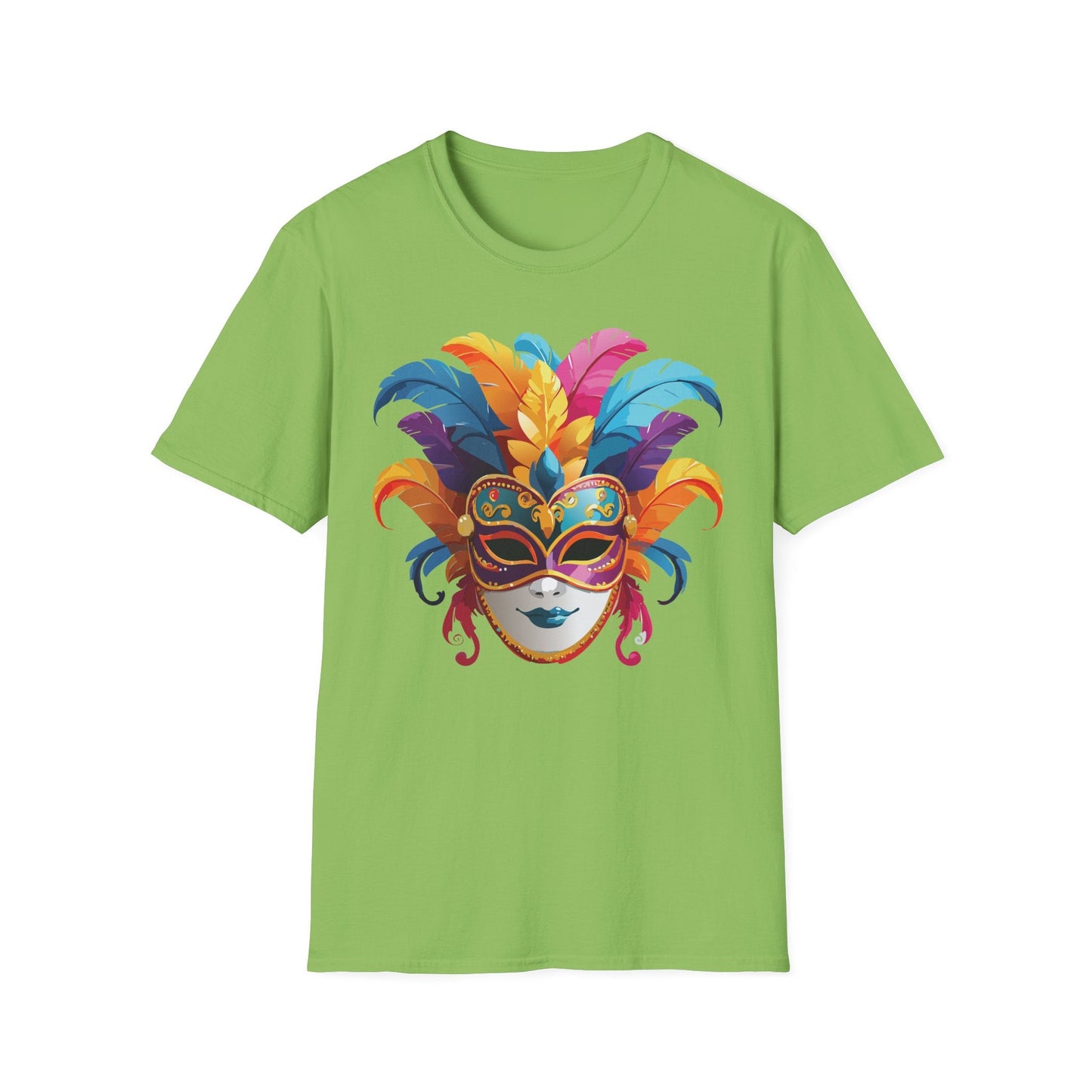 Mask Tee Shirt Unisex Masquerade Design Gildan Softstyle 64000 100 Percent Cotton