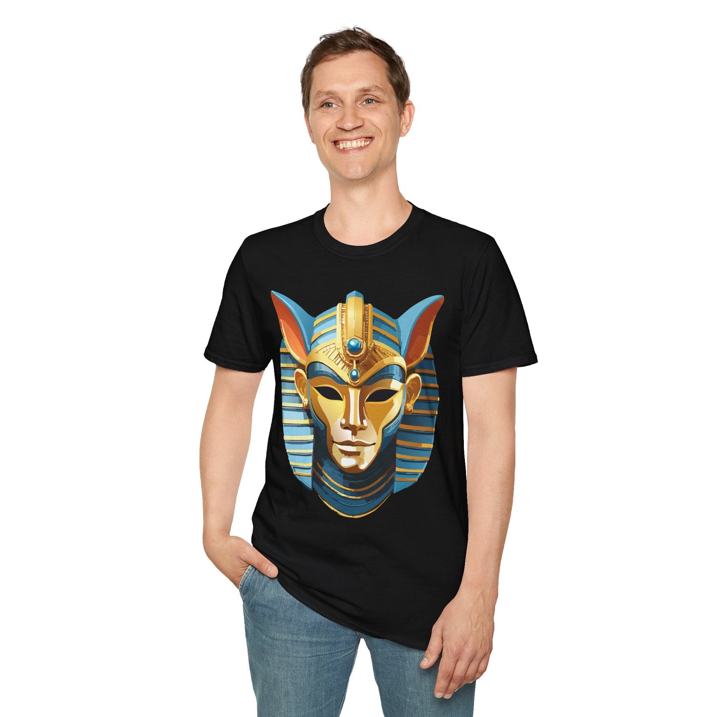 Mask Tee Shirt Unisex Softstyle Cotton Tee With Masquerade Art Design Gildan Softstyle