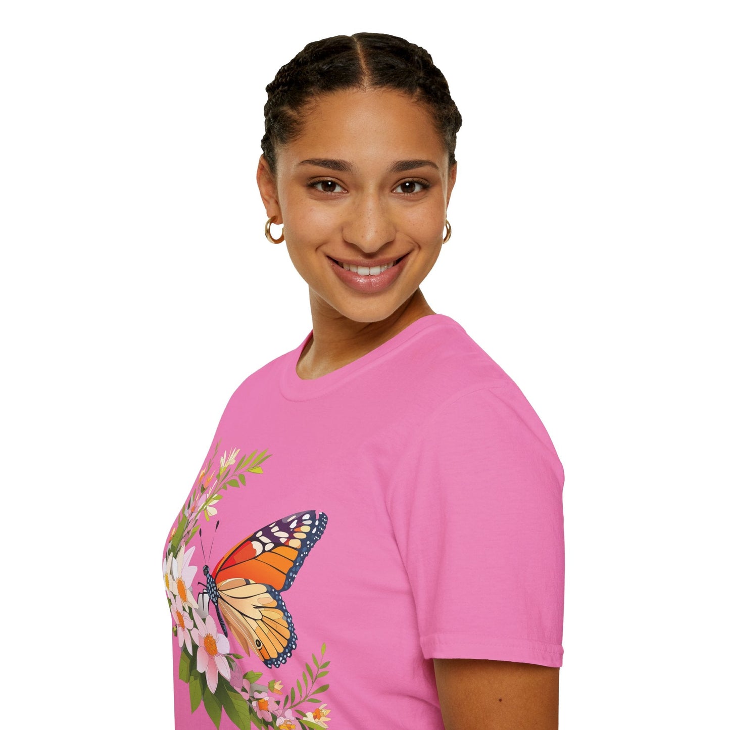 Monarch Butterfly T Shirt Unisex Softstyle Gildan 64000 100 Percent Cotton Tee Breathable