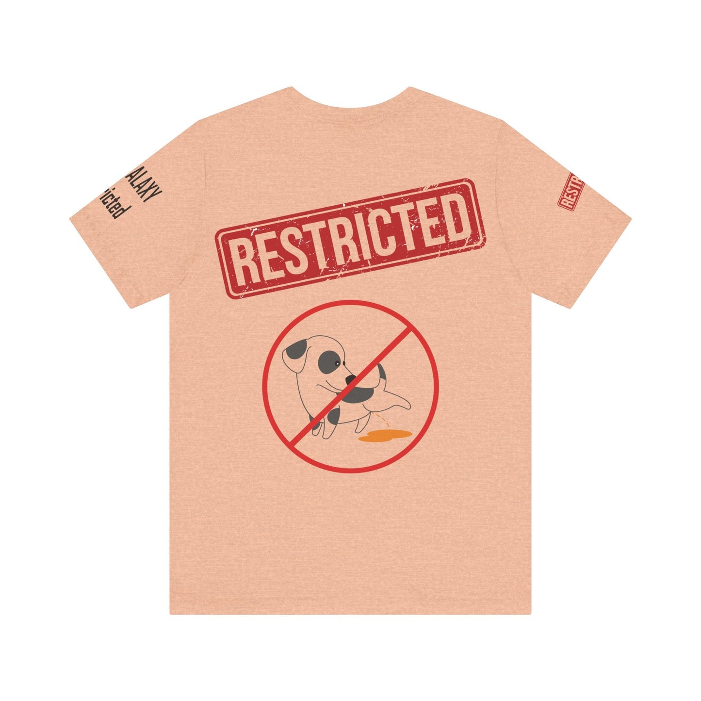 Tee Shirt With Red Stamp From Bad Galaxy Eco Friendly 100 Percent Cotton Printed In USA