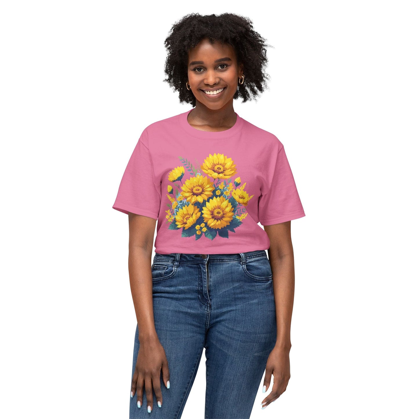 Floral T Shirt Vintage Flowers Unisex Art Print Tee 100 Percent Cotton Made In USA Floral Design