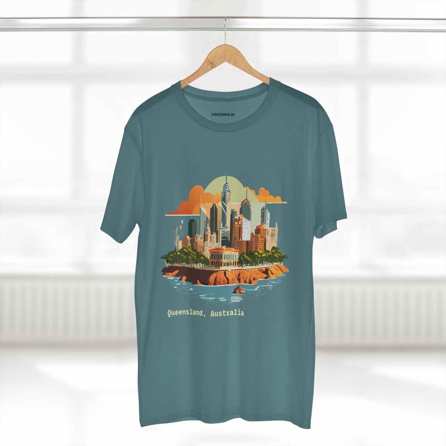 Unisex Travel Shirt Australia Art Tee Premium Cotton Original Design Retro2Nova TT65