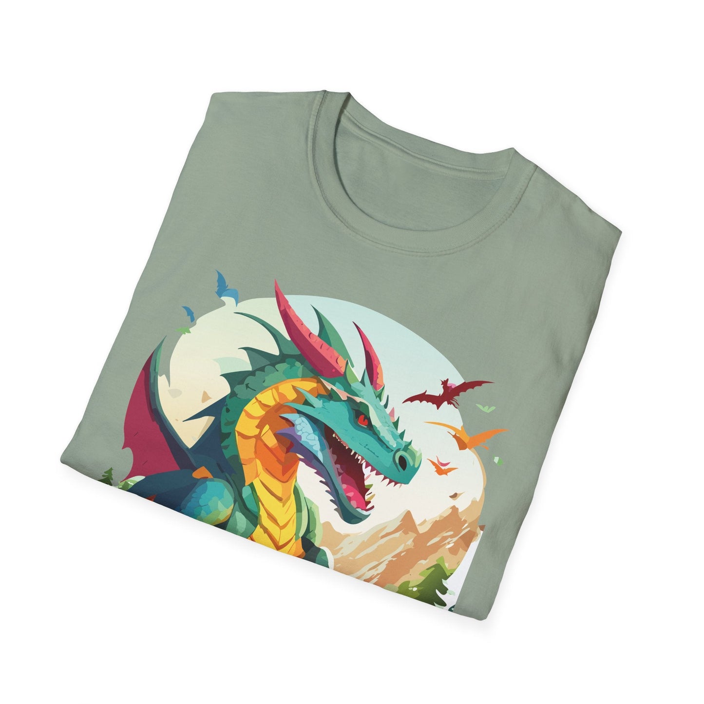 Dragon T Shirt Unisex Animal Tee Softstyle 64000 Premium 100 Percent Ring Spun Cotton