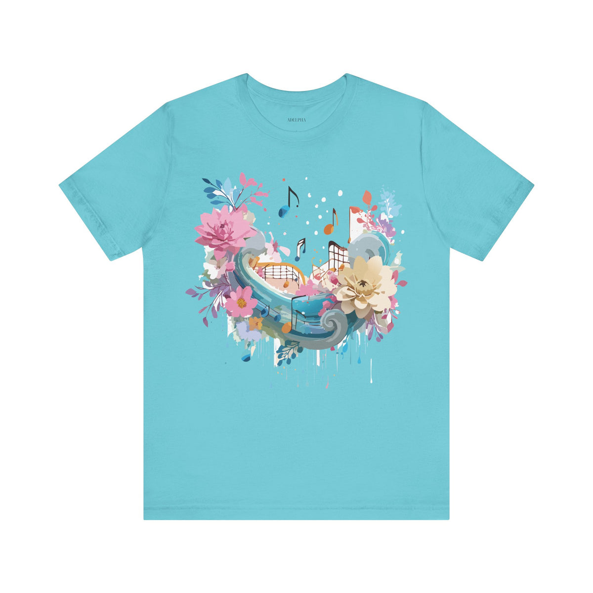 Music Graphic Unisex Cotton Bella+Canvas Tee with Art Design m172