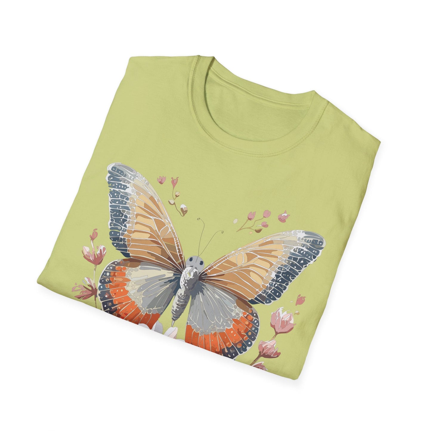 Unisex Butterfly T Shirt Softstyle Gildan 64000 Comfortable Durable Tee For Everyday Wear