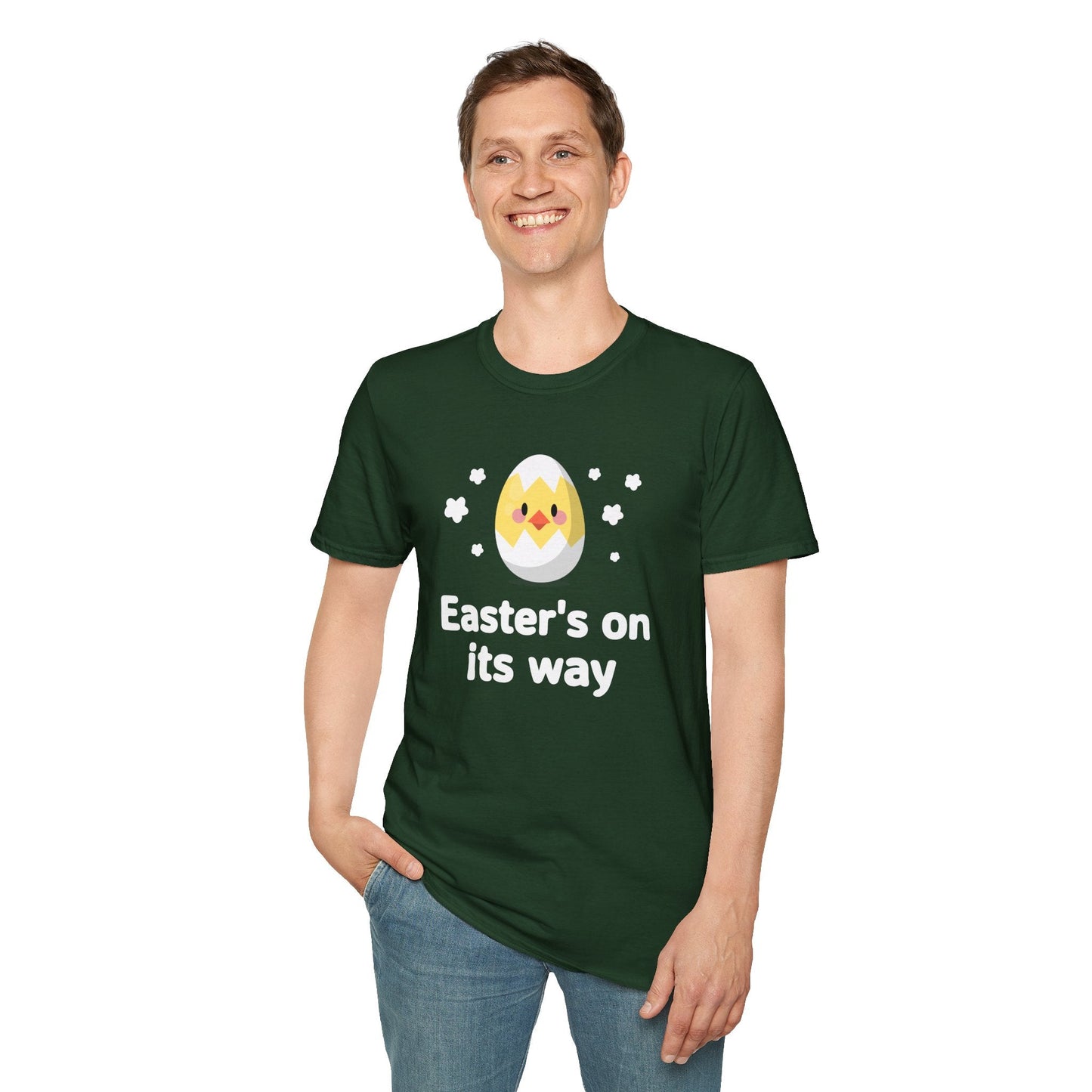 Easter Day T Shirt with Easter Design and Signature Print Unisex Gildan Softstyle Tee One Hundred Percent Cotton