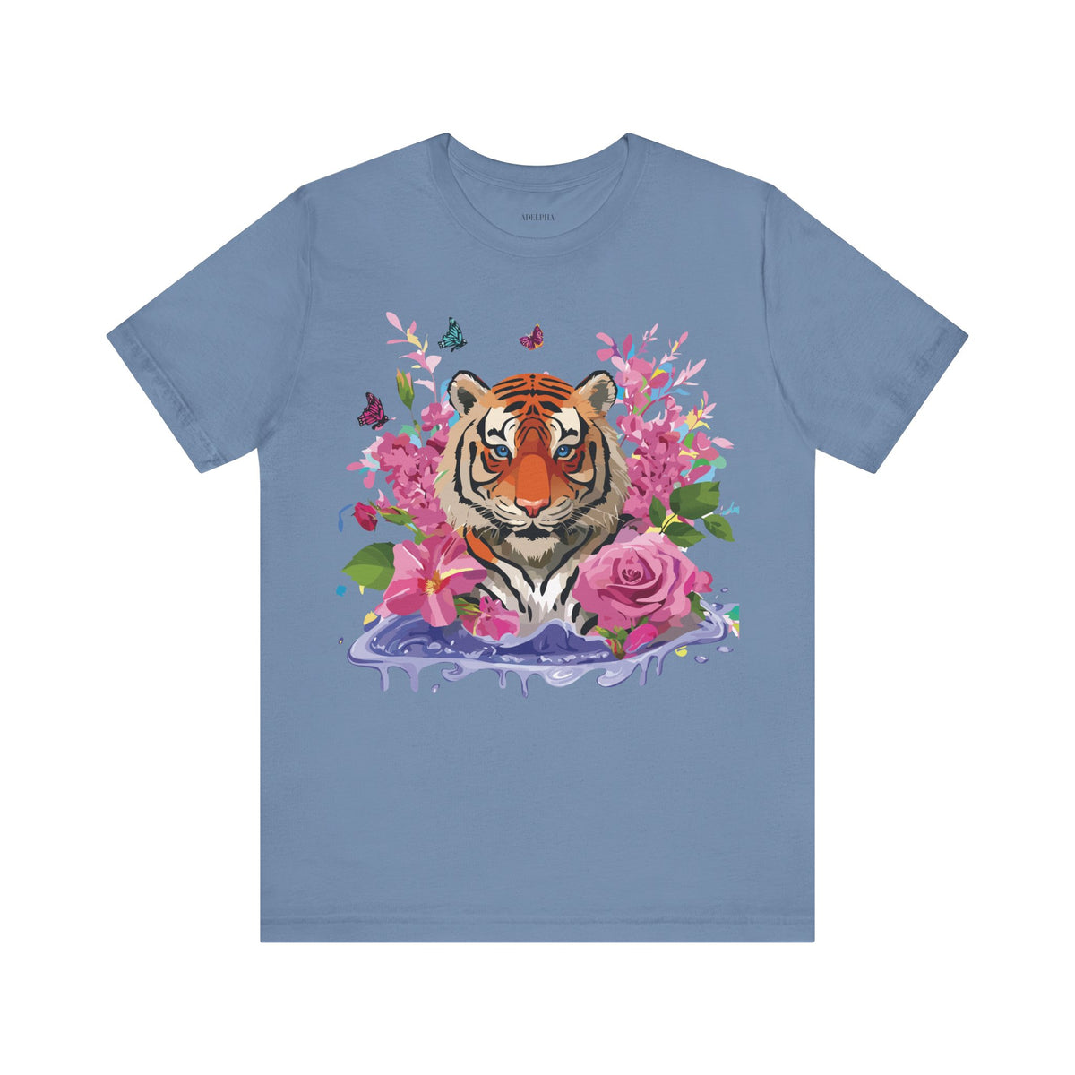 Tiger Graphic Unisex Cotton Bella+Canvas Tee with Art Animal Design e65