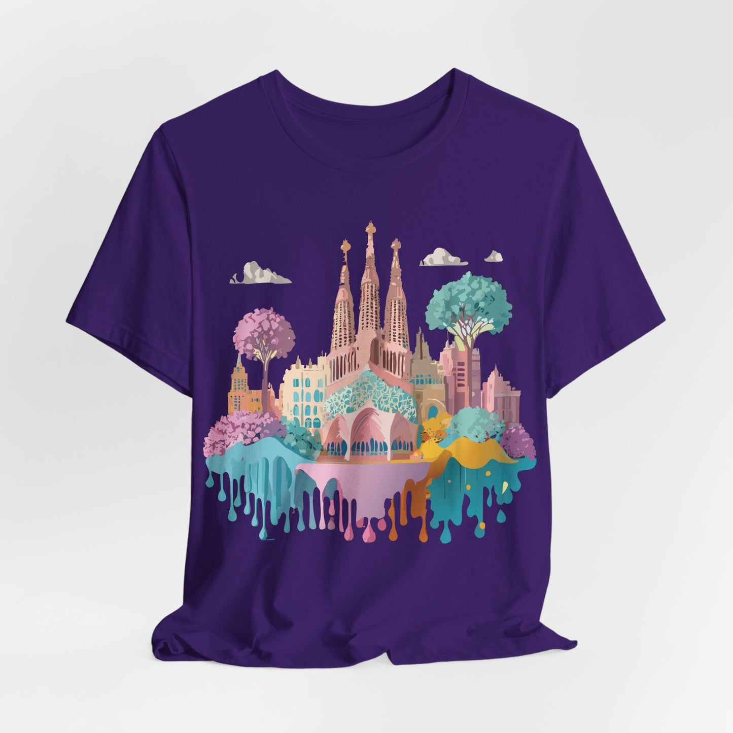Barcelona Tourist Shirt Unisex Graphic Tee Featuring Original Vintage Art Adelpha