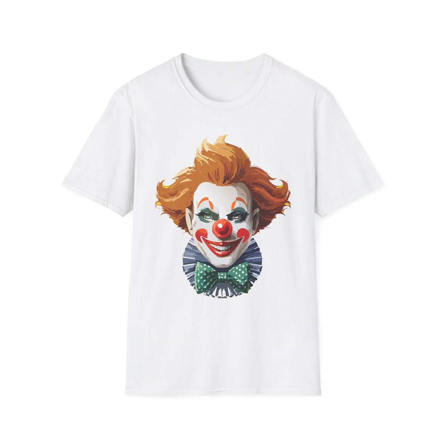 Clown Theme T Shirt Funny Man Circus Scary Man Unisex Gildan Softstyle Graphic Tee Everyday Wear