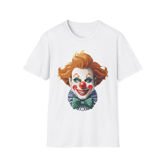 Clown Theme T Shirt Funny Man Circus Scary Man Unisex Gildan Softstyle Graphic Tee Everyday Wear