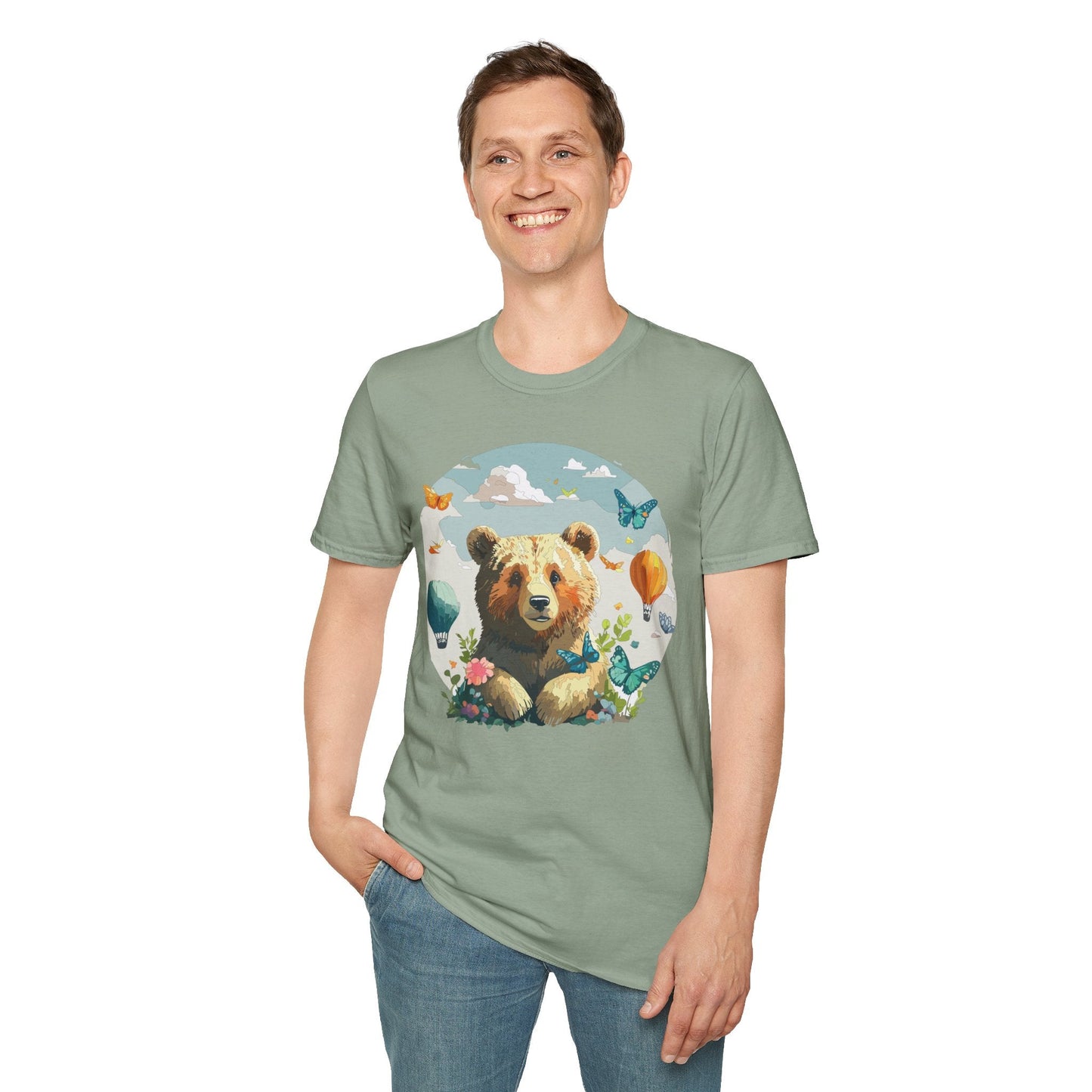 Bear T Shirt Unisex Teddy Bear Tee Softstyle 64000 Breathable Everyday Wear For All Ages