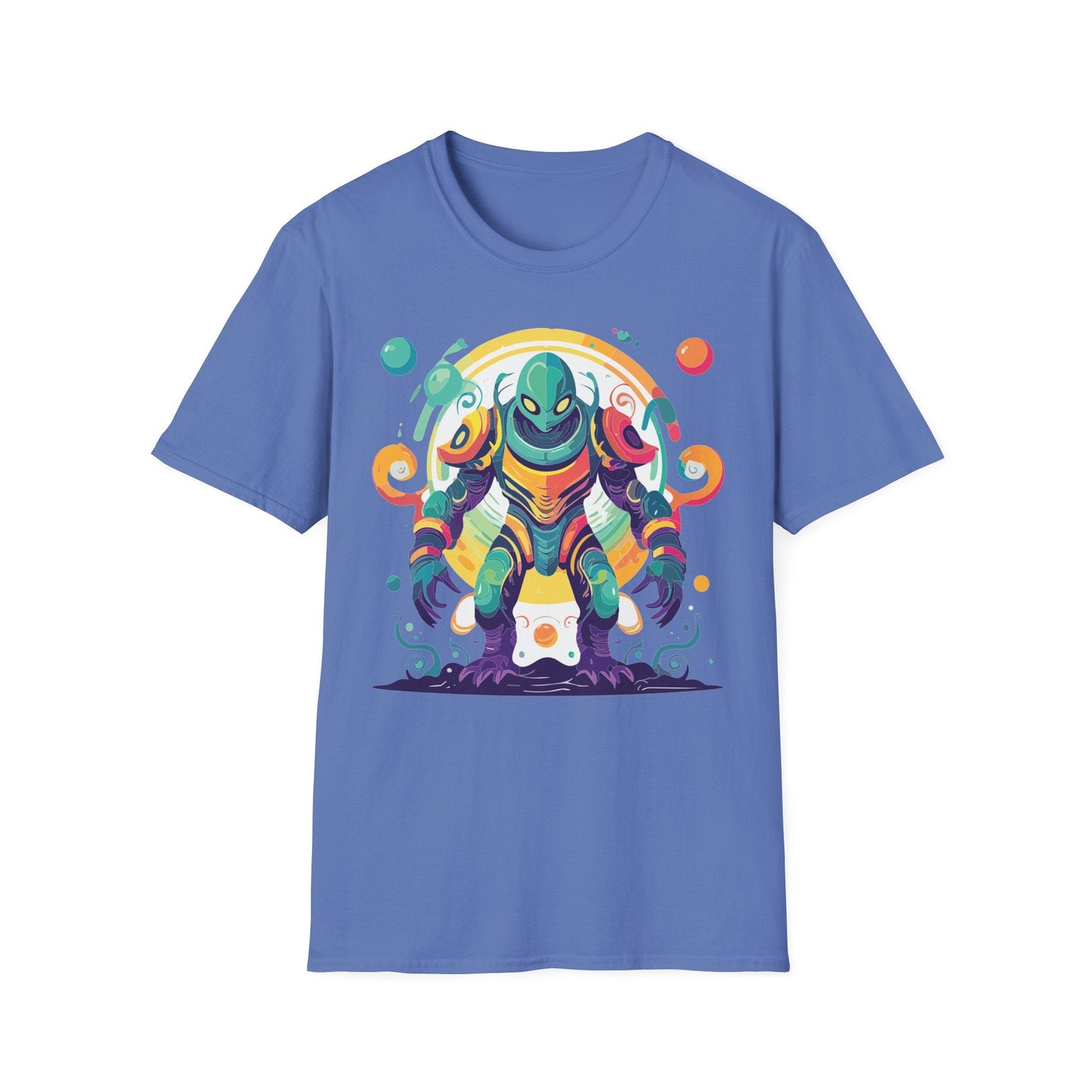 Cosmos Alien T Shirt Unisex Softstyle 64000 with Art Design Durable Comfort Artwork Tee