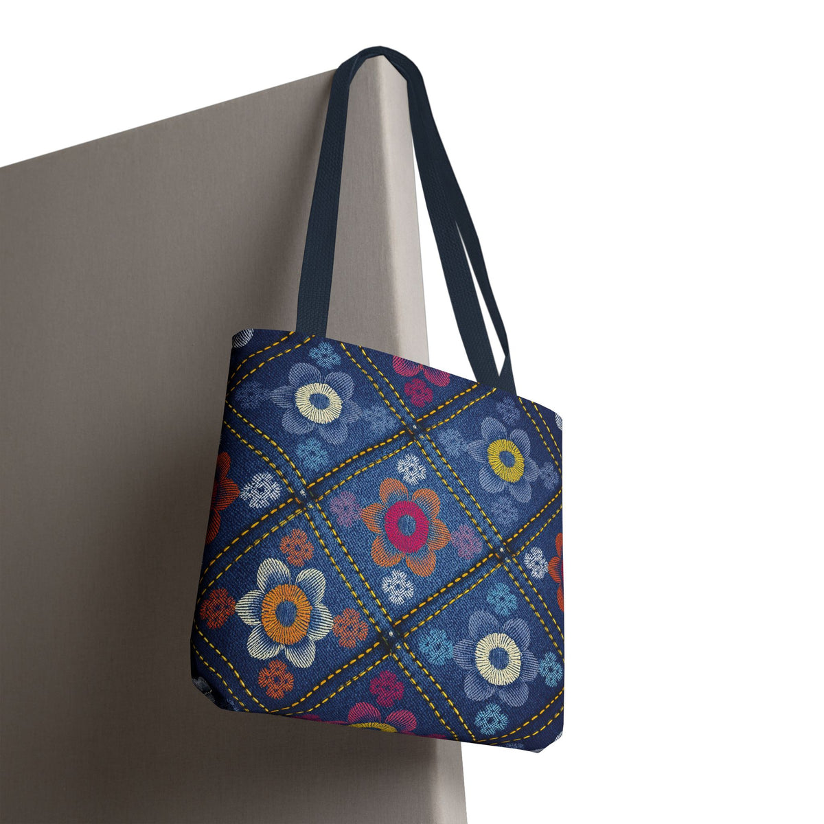 Denim Fabric Imitation Print Unisex Canvas Bag Poly Spun 3 Sizes Tote Bag 130