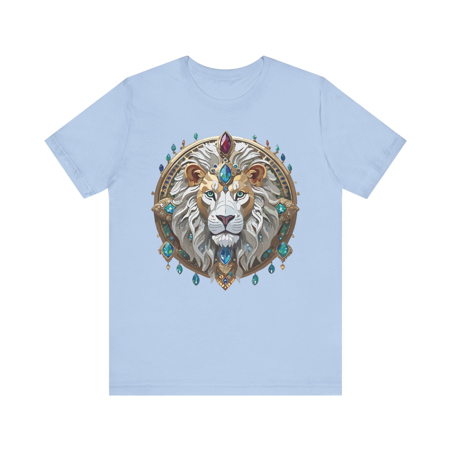 Unisex Lion Graphic Tee, Animal Shirt, Tee Shirt with Lion, Medallion T-Shirt, Animal Medallion Tees