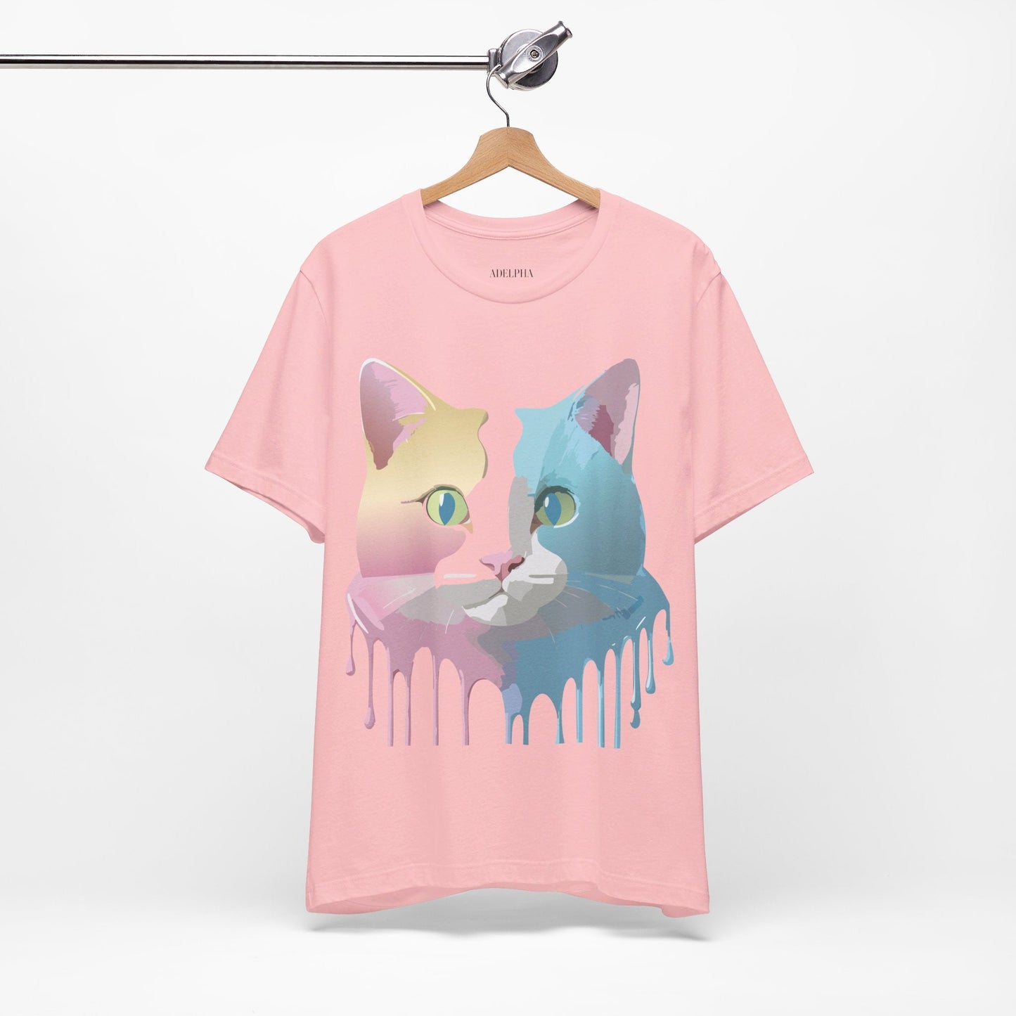 Cat Graphic Tee Unisex Short Sleeve Shirt Vintage Style Adelpha