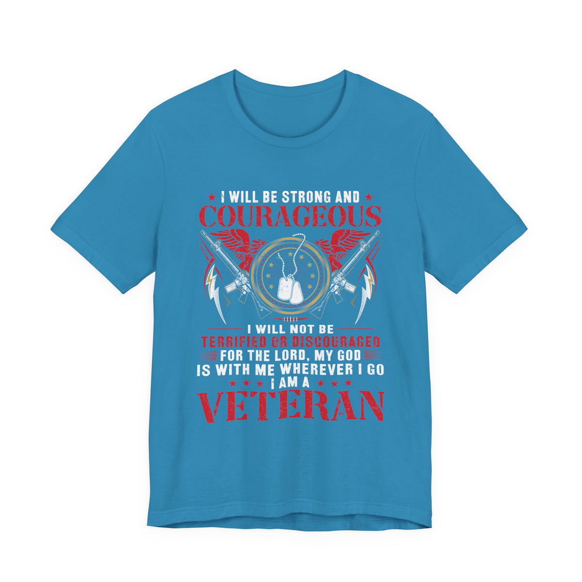 Courageous Veteran Prayer Tee Military Dog Tags Unisex Cotton T-Shirt v37