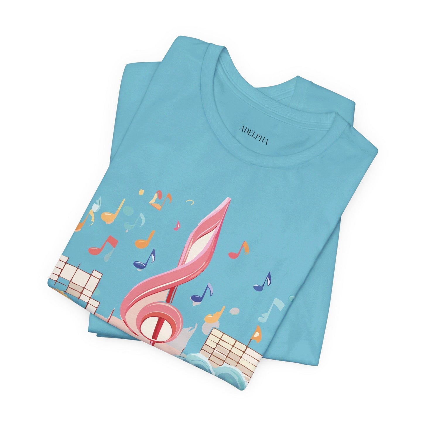 Music Graphic Unisex 100 Cotton Vintage Art with Musical Elements Tee 30