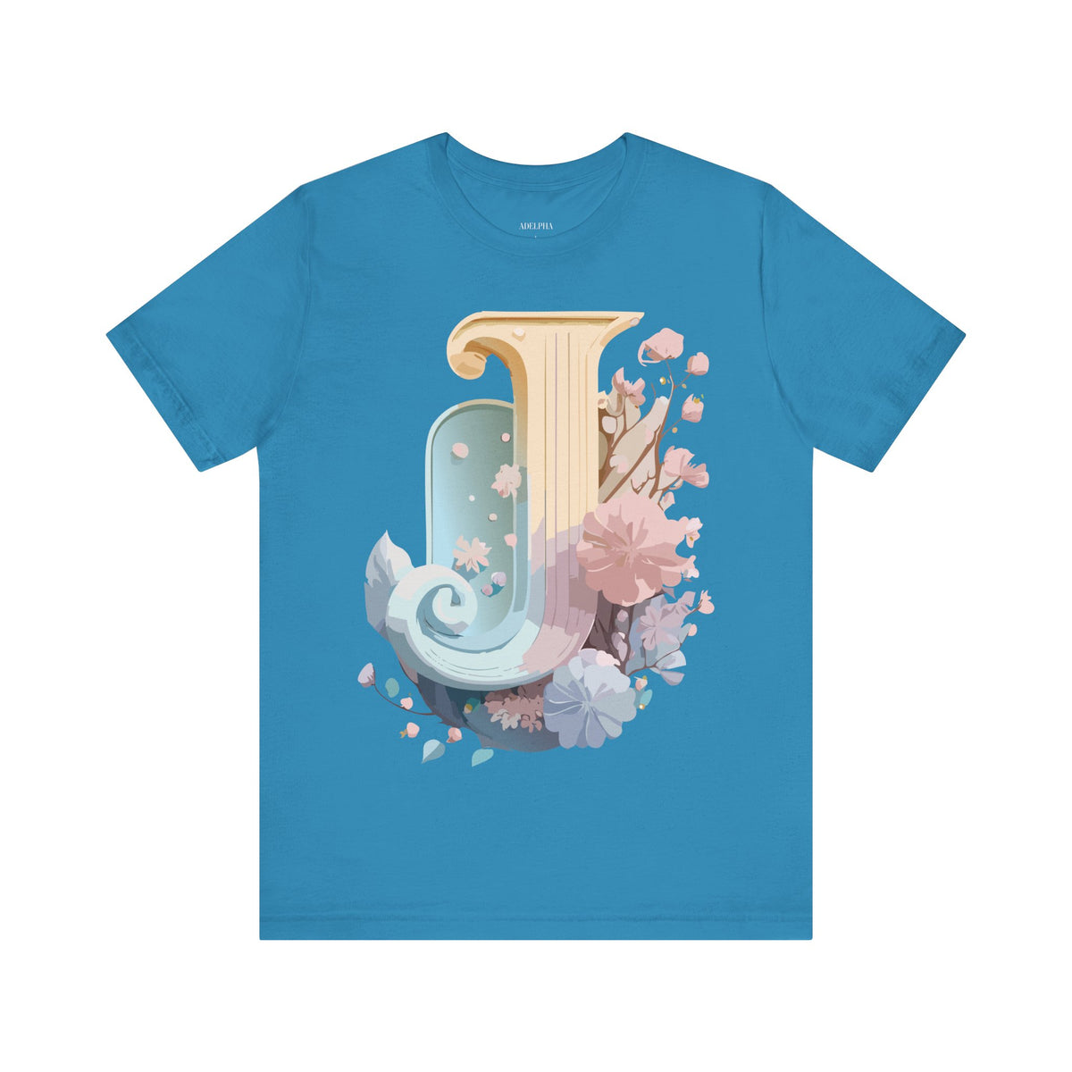 Letter J Graphic Unisex Cotton Bella+Canvas Tee with Art Letter Design