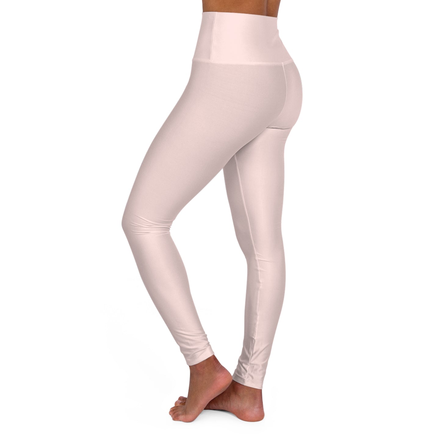 Misty Rose Color High-Waist Yoga Leggings Women's Seamless Poly-Span Stretchy Pants XS-2XL