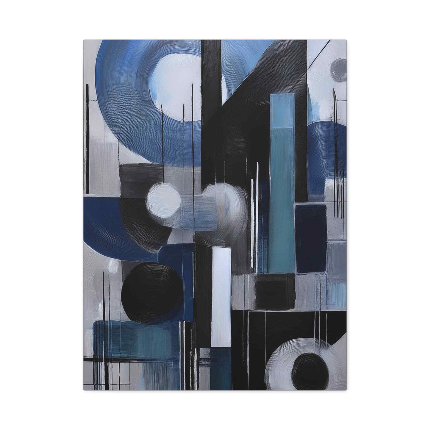 Blue Abstract Painting Print Canvas 20x24,20x30,24x30, 24x32,24x36,30x40, 32x48,36x48,40x60 Pine-Wood Inner Frame ABS-28