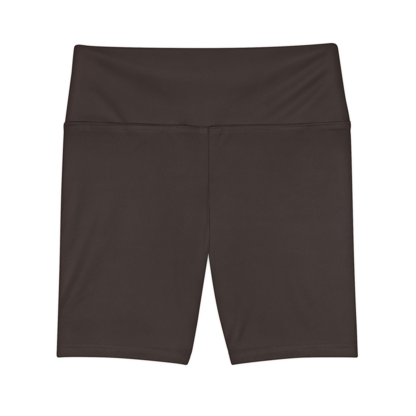 Deep Mocha Brown Women's Workout Shorts — High-Waist Biker Athletic Shorts