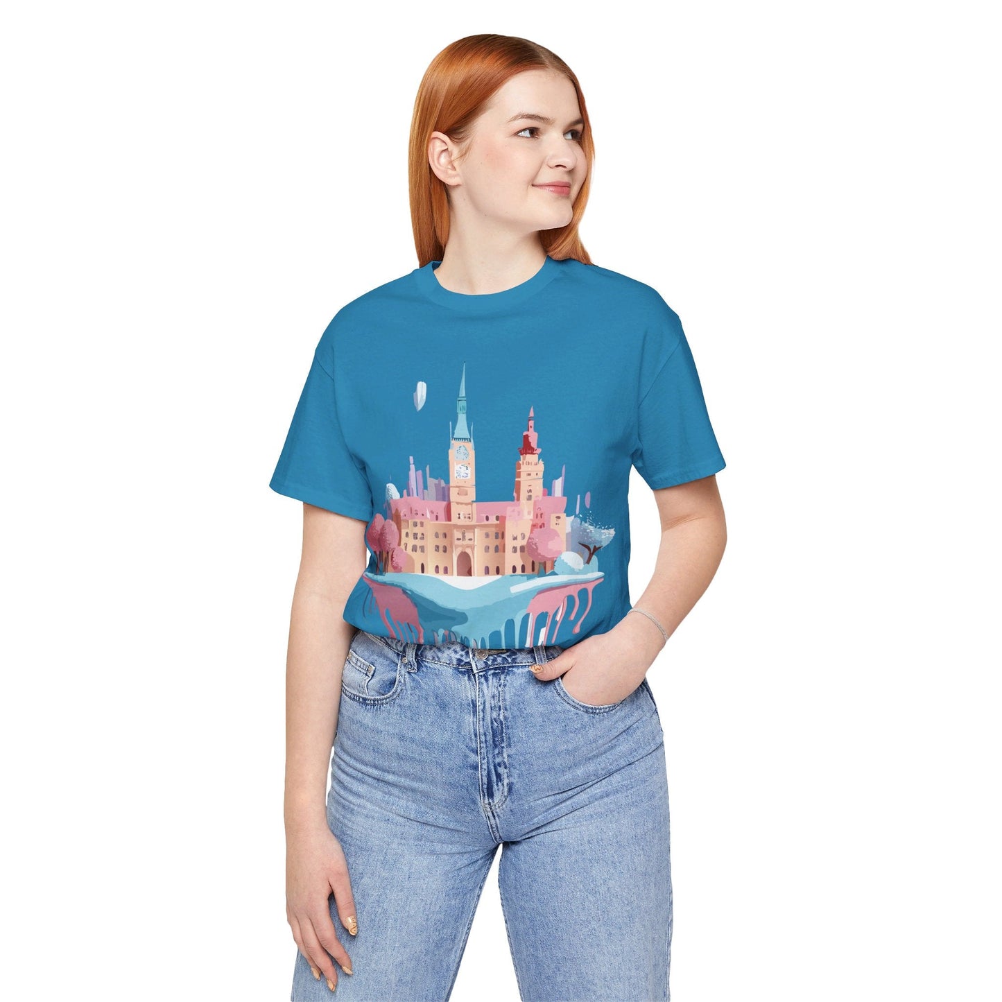 Prague Tourist Shirt Unisex Short Sleeve Graphic Tee Featuring Adelpha Vintage Artwork