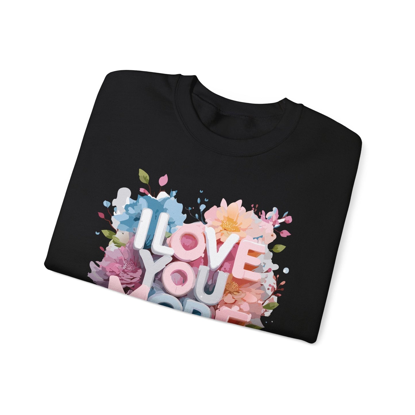 Floral Love Sweatshirt Unisex Heavy Blend Crewneck Valentines Day 50 50 Cotton Polyester Gildan 18000