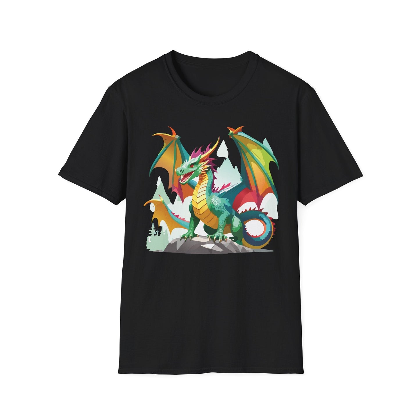 Dragon Graphic Unisex Cotton Softstyle Art Design Tee With Animals 2