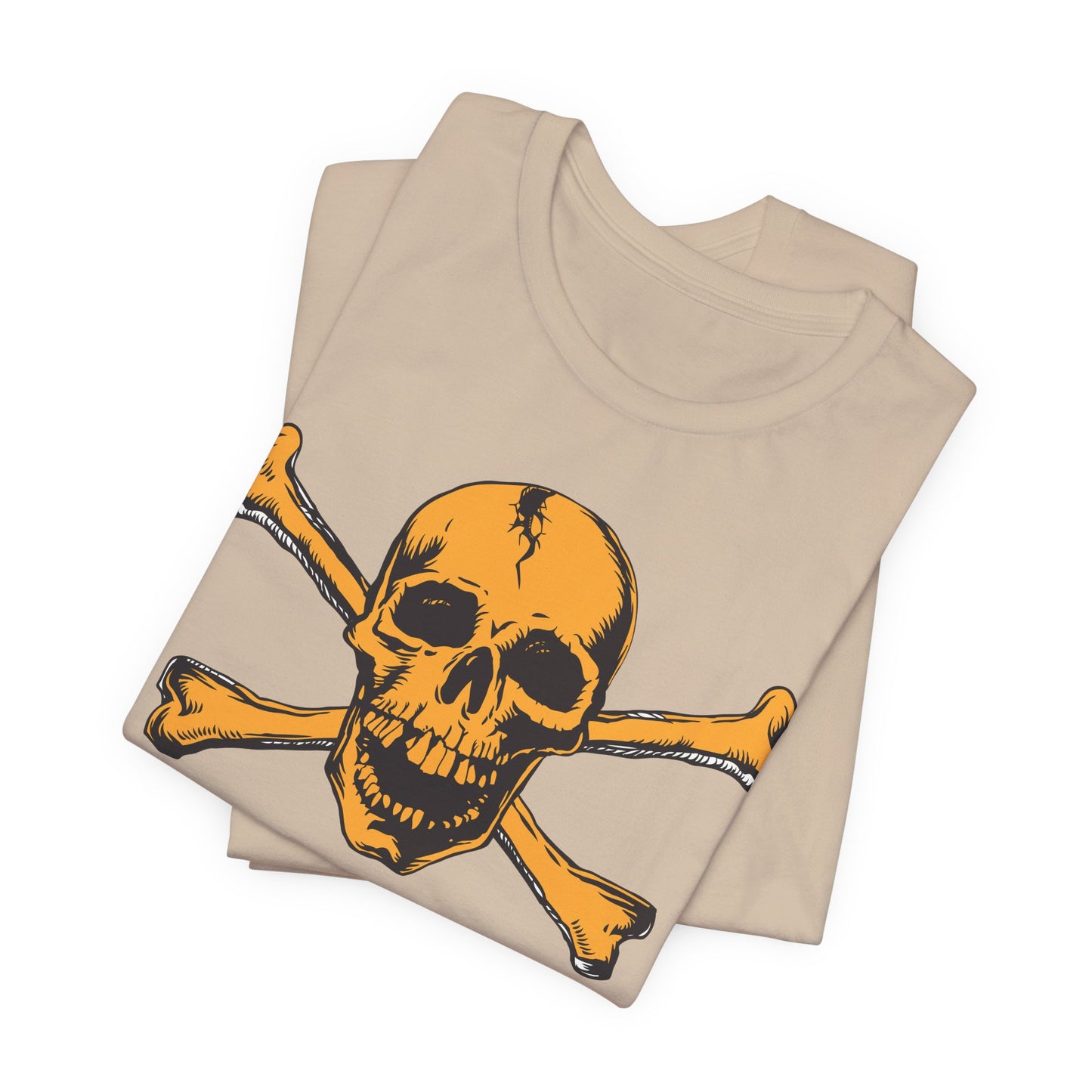 Orange Skull Graphic Design Tee, Skull Shirt, Vintage Tees, Art Design T-Shirt, Vintage Graphic Tee, Art Shirts with Skulls