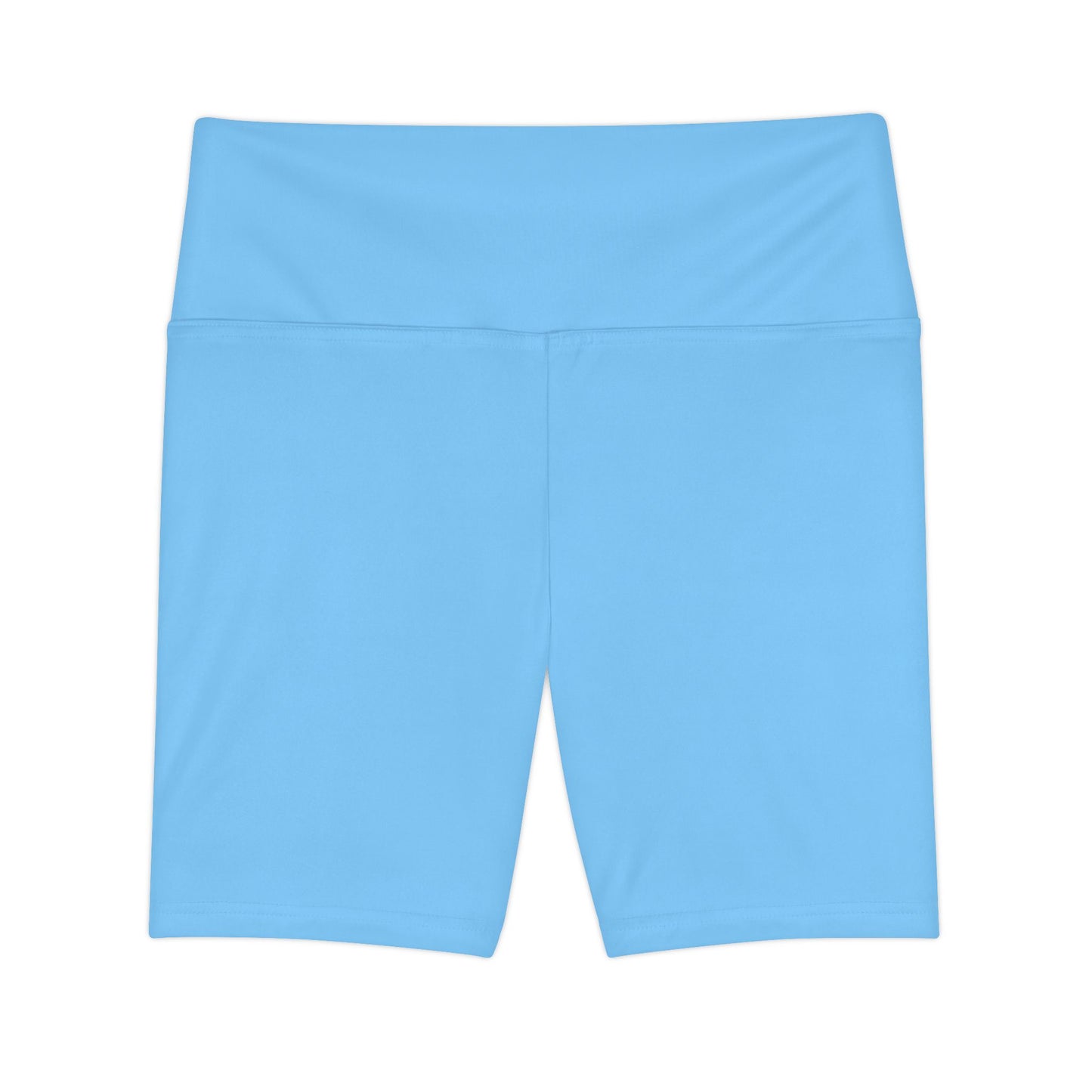 Sky Blue Women's Workout Shorts — Solid High-Waist Biker Shorts for Exercise & Everyday Wear