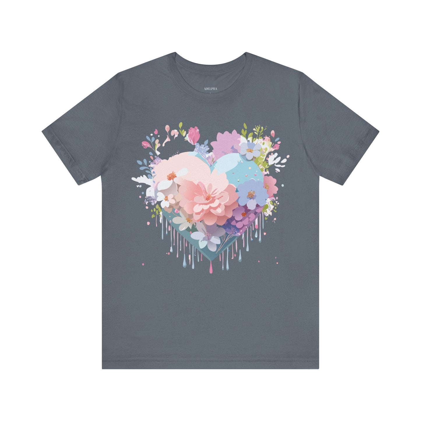 Valentine Day Graphic Unisex 100 Cotton Vintage Artwork with Love and Flower Design Tee 32