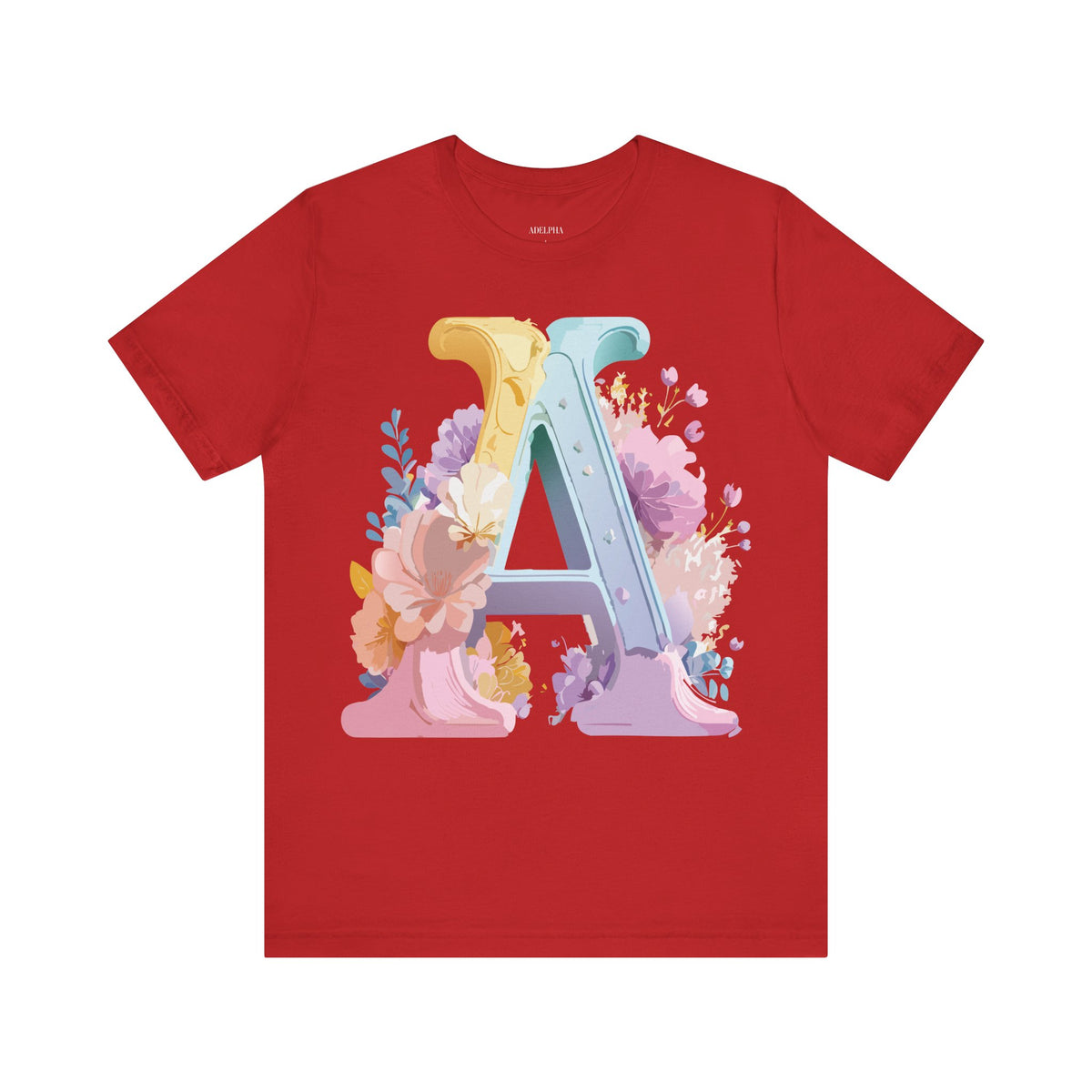 Letter A Graphic Unisex Cotton Bella+Canvas Tee with Art Letter Design