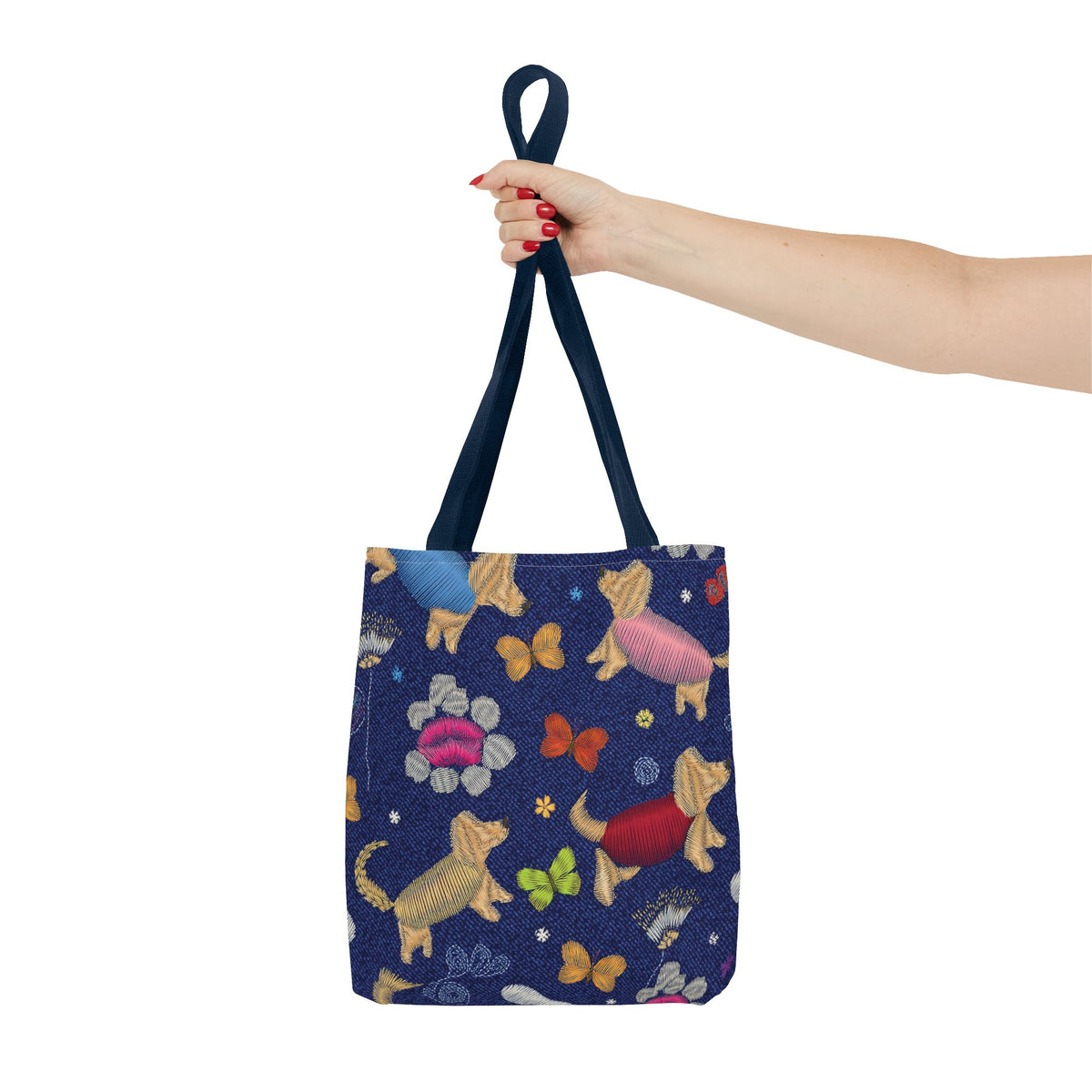 Denim Fabric Imitation Print Unisex Canvas Bag Poly Spun 3 Sizes Tote Bag 191-4