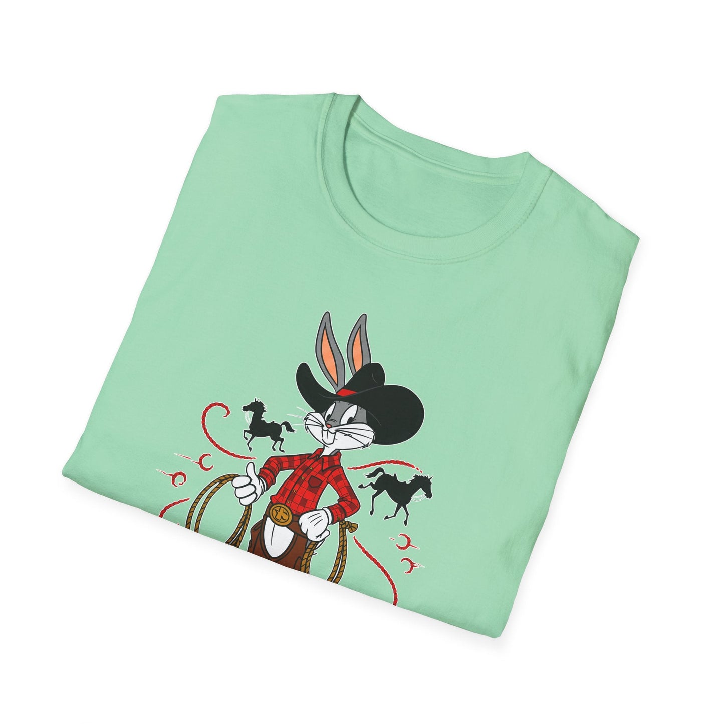 Cartoon Bunny Graphic Unisex Cotton Animal Animation Artwork Design Tee 4