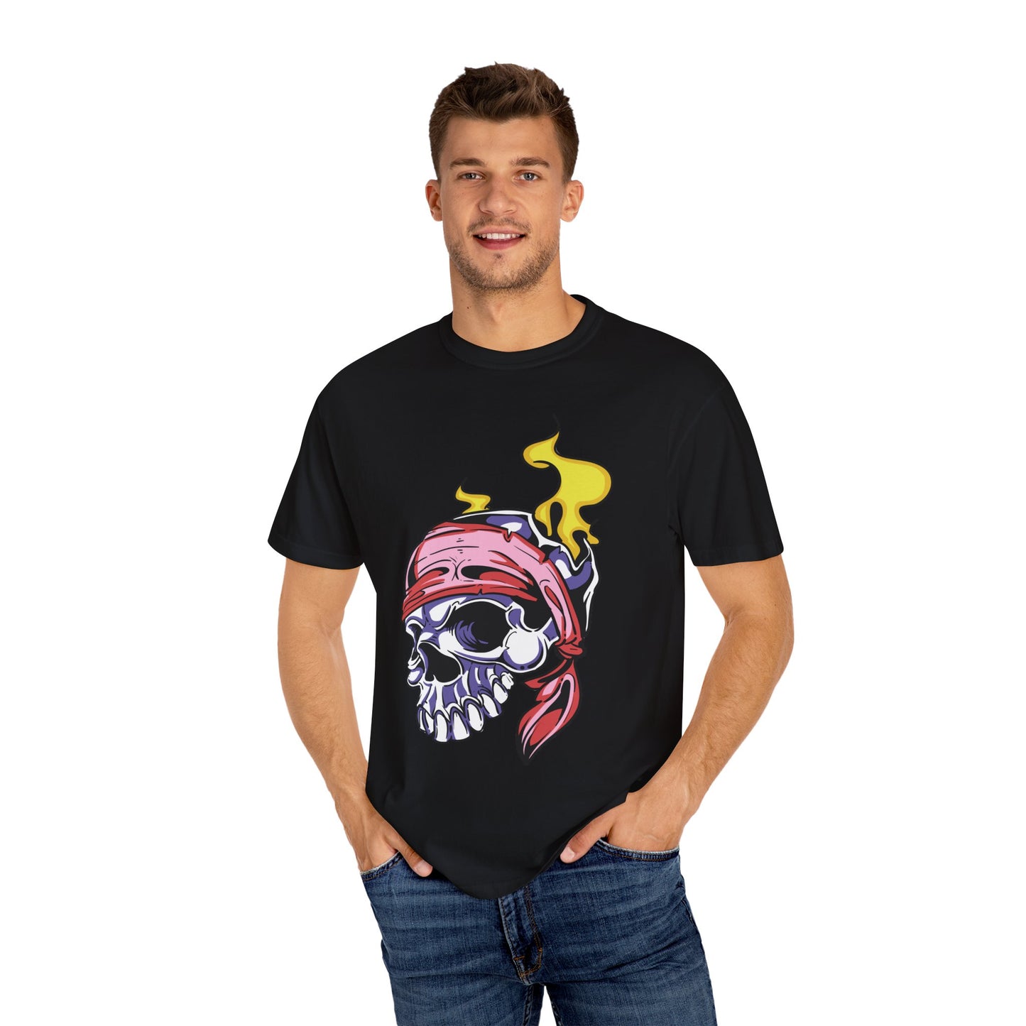 Unisex Cotton Tee Shirt with Skull