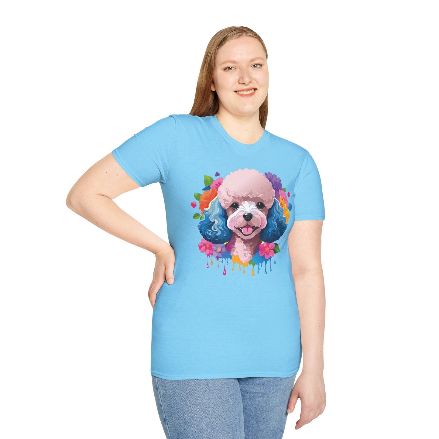 Unisex Dog Shirt Softstyle Tee 100 Percent Cotton Animal Print