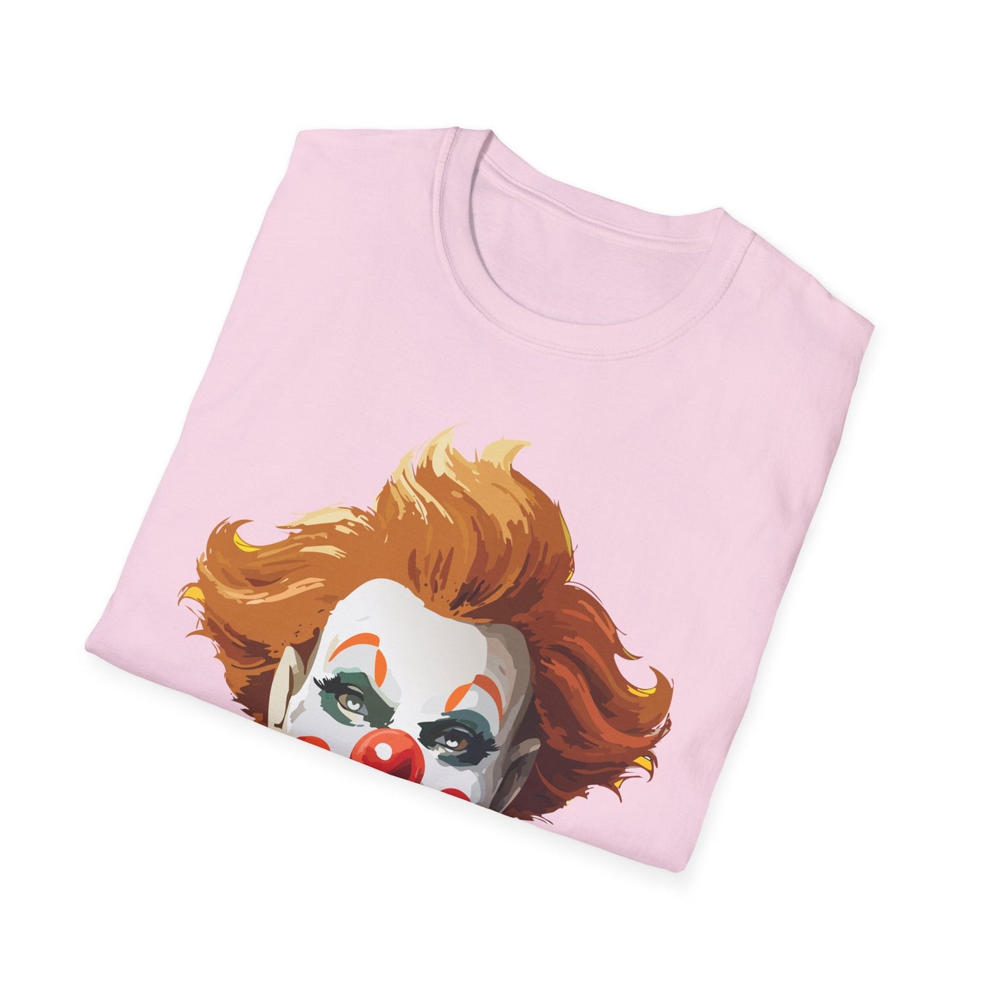 Clown Theme T Shirt Funny Man Circus Scary Man Unisex Gildan Softstyle Graphic Tee Everyday Wear