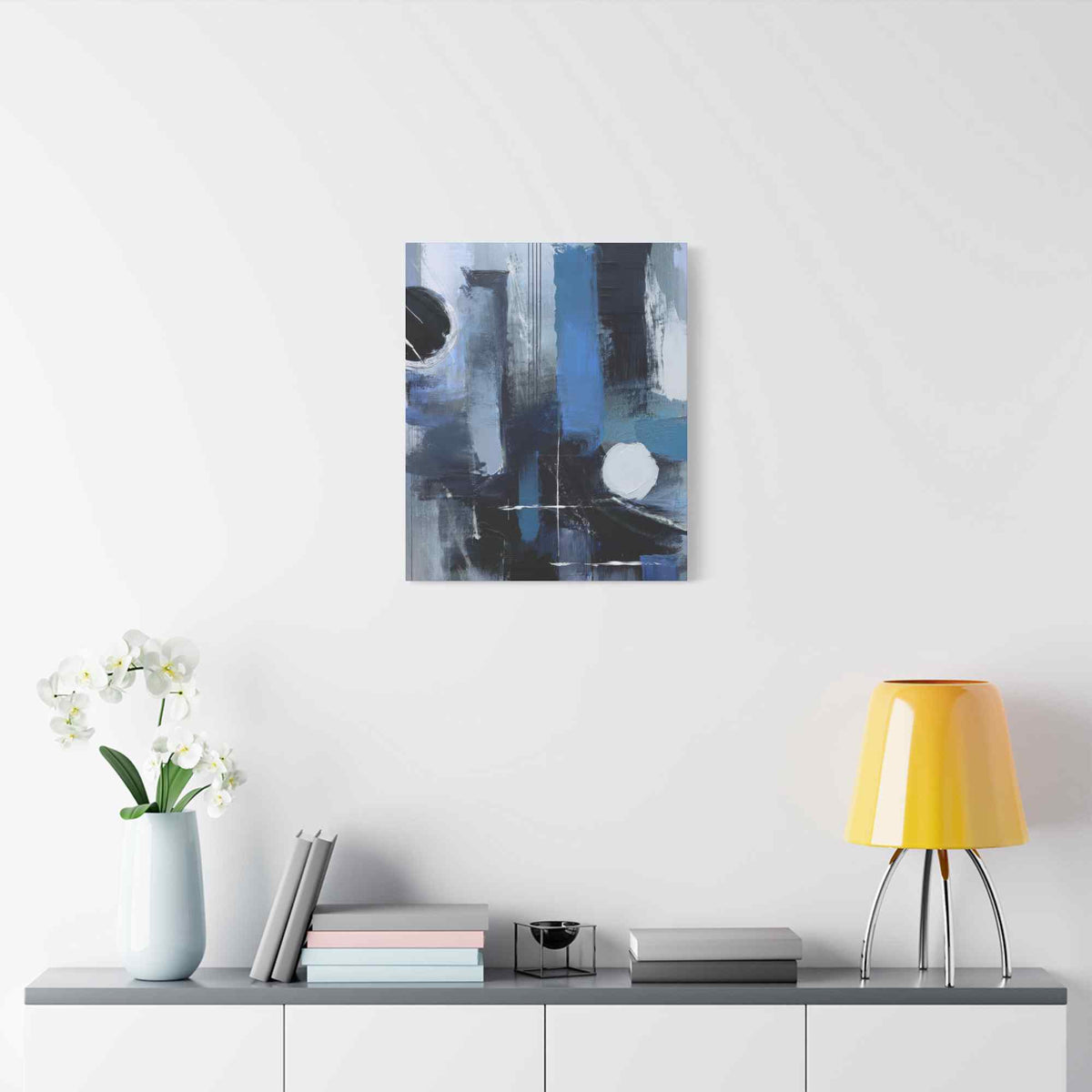 Blue Abstract Painting Print Canvas 20x24,20x30,24x30, 24x32,24x36,30x40, 32x48,36x48,40x60 Pine-Wood Inner Frame ABS-25
