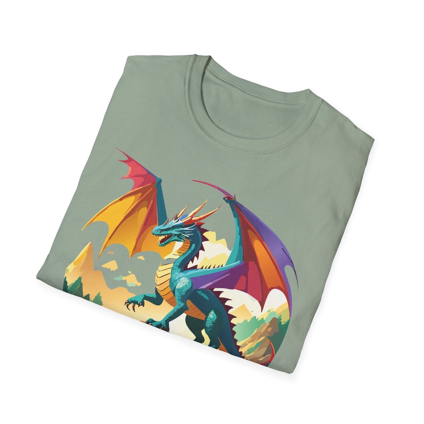 Dragon T Shirt Unisex Dragon Shirt Animal Design Softstyle Tee 100 Percent Cotton