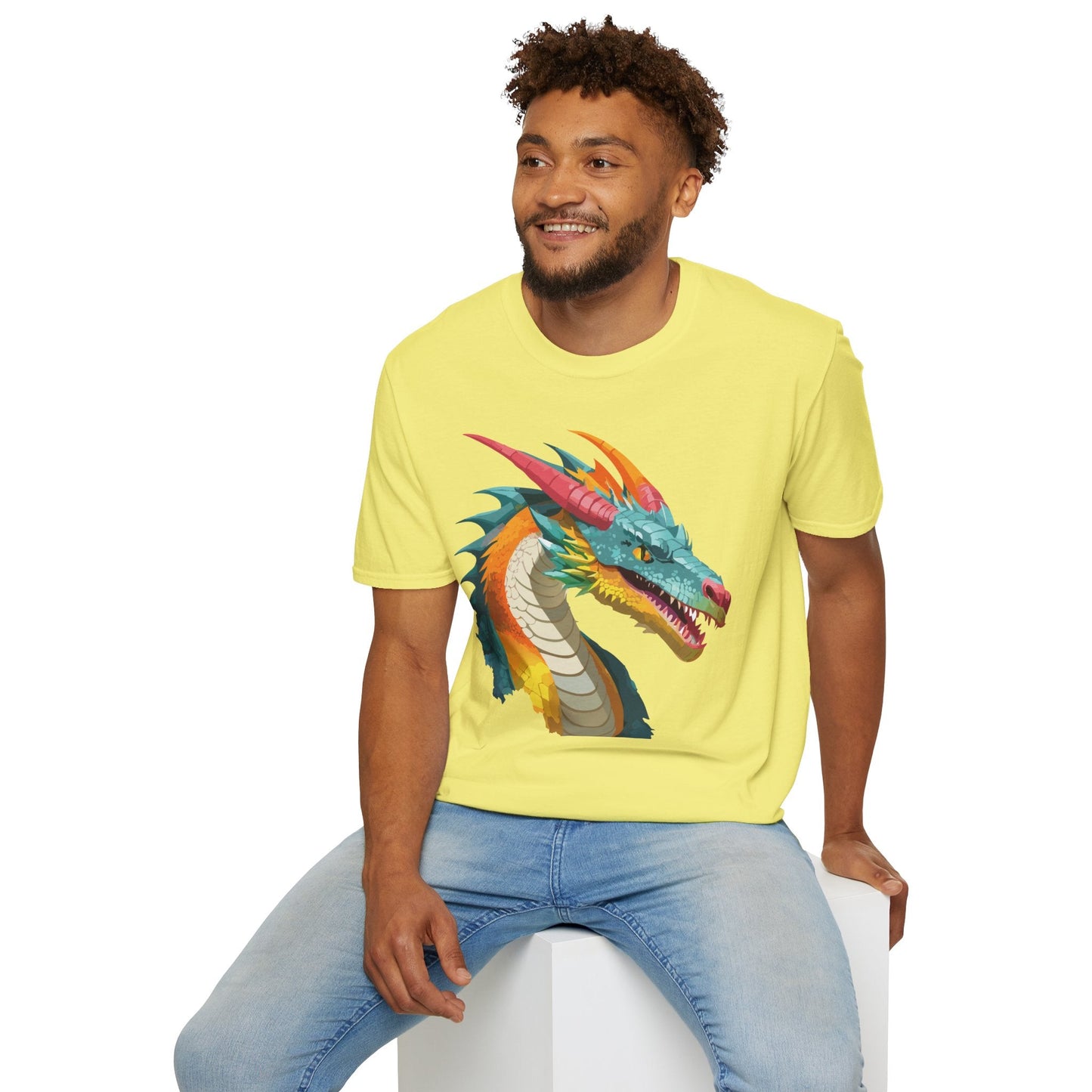 Dragon T Shirt Unisex Softstyle Art Design Tee With Animals Theme Gildan 64000 Premium Quality