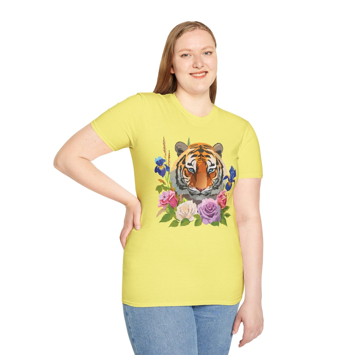 Unisex Tiger Shirt Softstyle Graphic Tee 100 Percent Cotton Apparel
